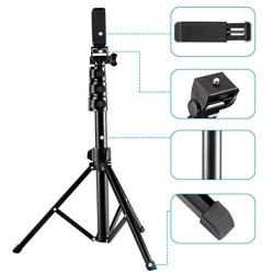 Selfie Stick Tripod, Ruittos 54” Extendable Phone Tripod Ring Light Stand Portable Heavy Duty, with Bluetooth Wireless Remote and Go Pro Adapter Compatible with iPhone 11 X Xs Andrion Phone (E5)