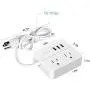 JSVER Compact Travel Power Strip with 3 USB Smart Charging Station and 2 Power Outlet, White JSVER Compact Travel Power Strip with 3 USB Smart Charging Station and 2 Power Outlet, White
