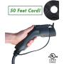 PRIMECOM 32A & 40A Electric Vehicle (EV) Charger, Level 2, 240V, 32A/40A, NEMA 14-50 Electric Car Charger for All EVs, 30, 40, and 50 (40+10) Feet Lengths (50, 40Amp) for Tesla