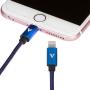 vCharged Blue 12 FT Longest Lightning Cable | MFi Certified | Nylon Braided Compatible with Latest iPhone, iPad & AirPods