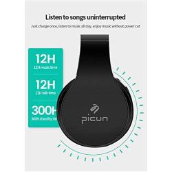 SLUB Bluetooth 5.0 Headphones Over Ear Wireless/Wired/TF Built in Mic 28H Play Time Hi-Fi Deep Bass HD Stereo Sports Active Noise Cancelling Foldable Headset Touch-Control for Cell Phone/PC