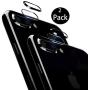 [2 Pack] Tempered-Glass Camera Protector for iPhone 7Plus/8Plus 2.5D Ultra Thin HD Anti-Fingerprint Protective Clear Film for iPhone Lens with 2 Phone Camera Covers (iPhone 7p/8p)