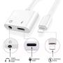 [Apple MFi Certified] Headphone Adapter & Splitter for iPhone, 2 in 1 Lightning to 3.5mm Earphone Audio & Charger Compatible for iPhone 11/11 Pro/X/XR/XS/8, iPad, Support Calling + Sync +Music Control