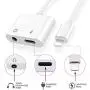 [Apple MFi Certified] Headphone Adapter & Splitter for iPhone, 2 in 1 Lightning to 3.5mm Earphone Audio & Charger Compatible for iPhone 11/11 Pro/X/XR/XS/8, iPad, Support Calling + Sync +Music Control