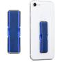kwmobile Universal Elastic Finger Holder for Smartphones - PU Leather Stretch Grip Finger Strap with Stand Compatible with All Smartphones - Blue