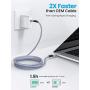 [6.6FT+6.6FT] 60W 3A USB C to USB C Fast Charging Cable,AINOPE Anti-Break USB Type C Cord C-C Compatible with Samsung Galaxy S20 S10 Note 10,iPad pro 2018,Google Pixel 4 3 2 XL,MacBook Air,Nintendo