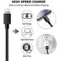 JIMROZ iPhone Charger, MFi Certified Lightning Cable 3 Pack 10ft Nylon Braided Fast Charging Sync Cord Compatible with iPhone 11 Pro Max XS XR X 8 7 6s 6 Plus 5 5s, iPad, iPod and More, Black