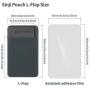 Sinjimoru Business Card Holder for Back of Phone, Reusable iPhone Stick on Wallet, Credit Card Holder for Smartphone. Sinji Pouch L-Flap, Grey