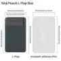 Sinjimoru Business Card Holder for Back of Phone, Reusable iPhone Stick on Wallet, Credit Card Holder for Smartphone. Sinji Pouch L-Flap, Grey