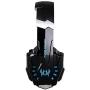 AFUNTA G9000 Stereo Gaming Headset Compatible Mac, PS4, PC, Controller, Laptop, Noise Cancelling Over Ear Headphones with Mic, LED Light, Bass Surround, Soft Memory Earmuffs -Blue