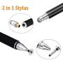 Mixoo Capacitive Stylus Pen,(Disc and Fiber Tip 2-in-1 Series) High Sensitivity and Precision,Stylus for iPad,iPhone and Other Touch Screens Devices, Black