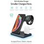 Wireless Charger 3 in 1 Charging Station for Airpods1/2/Pro iWatch 1/2/3/4 Qi Certified 15W Fast Wireless Charging Stand for iPhone X/Xs/Xs Max/8/8 Plus Samsung Galaxy S10 S9 S8 S7 Note9/8 and More
