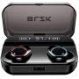 Wireless Earbuds, BLZK Latest Bluetooth 5.0 True Wireless Bluetooth Earbuds, with bass 3D Stereo Sound Wireless Headphones, Built-in Microphone LED Digital Shows Charging Charge (Black)