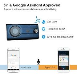 2020 Avantree CK11 Hands Free Bluetooth 5.0 Car Kits, Loud Speakerphone, Support Siri Google Assistant & Motion Auto On Off, Volume Knob, Wireless in Car Handsfree Speaker Kit with Visor Clip - Blue