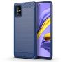 Galaxy A51 case,Samsung A51 case,MAIKEZI Soft TPU Slim Fashion Anti-Fingerprint Non-Slip Protective Phone Case Cover for Samsung Galaxy A51(Navy Brushed TPU)