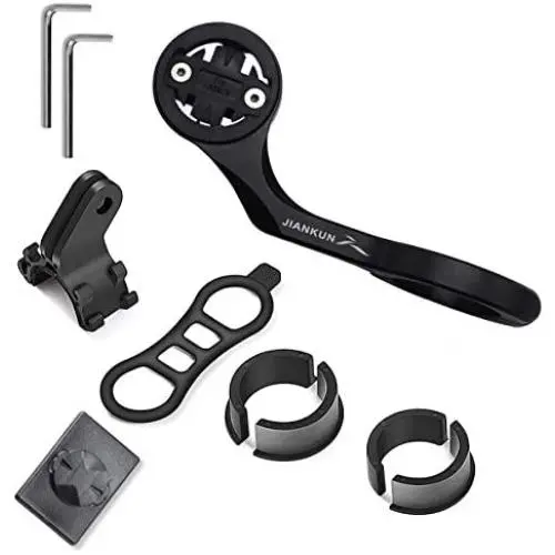 JIANKUN Bike Computer Combo Out Front Mount for Garmin Edge Series,Smart Phone,Front Bike Light and Gopro Sports Camera,Compatible with 22.2/25.4/31.8mm Handlebar JIANKUN Bike Computer Combo Out Front Mount for Garmin Edge Series,Smart Phone,Front Bike Light and Gopro Sports Camera,Compatible with 22.2/25.4/31.8mm Handlebar