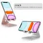 Cell Phone Stand, OMOTON [2 Pack] Phone Holder for Desk, Aluminum Mobile Phone Cradle Dock Compatible with All iPhone and Android Smartphone (Silver&Rose Gold)