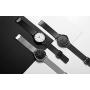 BUREI Mens Fashion Minimalist Wrist Watch Analog Date with Stainless Steel Mesh Band