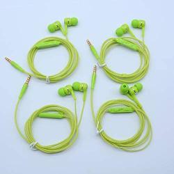 A12 Headphones Earphones Earbuds Earphones, Noise Islating, High Definition, Fits All 3.5mm Interface,Stereo for Samsung, iPhone,iPad, iPod and Mp3 Players (Green 4pairs)