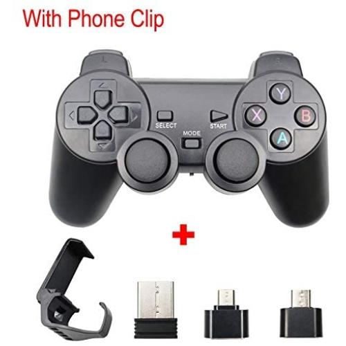 PengShi Wireless Gamepad for Android Phone/Pc/Ps3/Tv Box Joystick 2.4G Joypad Game Controller for Xiaomi Smart Phone Game Accessories (Color : with Stand Black)