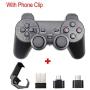 PengShi Wireless Gamepad for Android Phone/Pc/Ps3/Tv Box Joystick 2.4G Joypad Game Controller for Xiaomi Smart Phone Game Accessories (Color : with Stand Black)