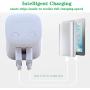 Dual USB Wall Charger Plug Adapter, BULL USB Charger Cube Plug Block,USB Charging Block Auto Shut Off Foldable Charger for Multiple Devices