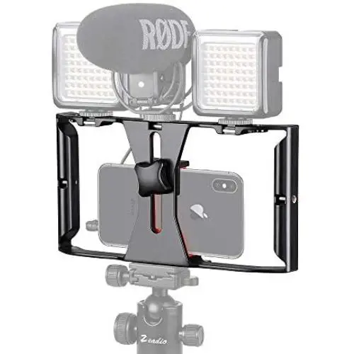 Zeadio Smartphone Video Rig, Grip Stabilizer Cellphone Tripod Mount Holder Fit for iPhone, Sumsung, Sony, LG, Huawei, and All Phones Zeadio Smartphone Video Rig, Grip Stabilizer Cellphone Tripod Mount Holder Fit for iPhone, Sumsung, Sony, LG, Huawei, and All Phones