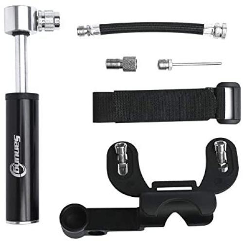 Sanung Portable Bicycle Pump 120PSI Convertible Schrader and Presta Valve Inflation for Road Bikes, Mini Ball Pump,Football Basketball Rugby