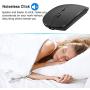 Bluetooth Wireless Mouse, Dual Mode Slim Rechargeable Wireless Mouse Silent Cordless Mouse with Bluetooth 4.0 and 2.4G Wireless, Compatible with Laptop, PC, Windows Mac Android OS Tablet (Black)