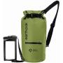 Earth Pak- Waterproof Dry Bag with Front Zippered Pocket Keeps Gear Dry for Kayaking, Beach, Rafting, Boating, Hiking, Camping and Fishing with Waterproof Phone Case