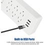 Power Strip with USB Ports - Rekidm 1875W 15A Power Strip Surge Protector 6 Outlets and 3 USB Ports with On/Off Switch - Safe and Durable High Conductivity Copper Design - 5ft Extension Cord 100-240V