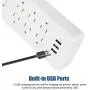 Power Strip with USB Ports - Rekidm 1875W 15A Power Strip Surge Protector 6 Outlets and 3 USB Ports with On/Off Switch - Safe and Durable High Conductivity Copper Design - 5ft Extension Cord 100-240V