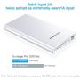 Poweradd 2ND Gen Pilot 2GS 10000mAh Power Bank, Dual USB Port 3.4A Portable Charger with High-Speed Charge for iPhone, Ipad, Samsung, Mobile Phones and Tablet- Silver