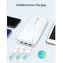Portable Charger RAVPower 26800mAh Power Bank Battery Pack Total 5.5A Output External Battery 3 Ports Portable Phone Charger Compatible with iPhone 11 Pro Max SE iPad Samsung Galaxy S20 Note10 (White)