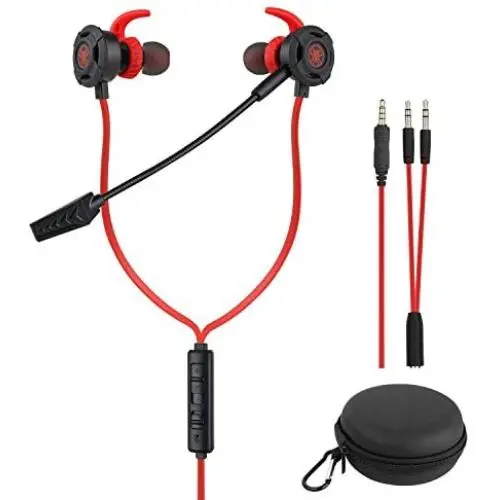 BlueFire Wired Gaming Earphone 3.5 MM E-Sport Earphone Noise Cancelling Stereo Bass Gaming Headphone with Adjustable Mic for PS4, Xbox One, Laptop, Cellphone, PC (Red) BlueFire Wired Gaming Earphone 3.5 MM E-Sport Earphone Noise Cancelling Stereo Bass Gaming Headphone with Adjustable Mic for PS4, Xbox One, Laptop, Cellphone, PC (Red)