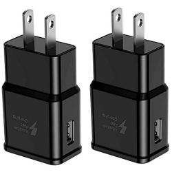 Adaptive Fast Charging Wall Charger Adapter Compatible Samsung Galaxy S6 S7 S8 S9 S10 / Edge/Plus/Active, Note 5,Note 8, Note 9,LG G5 G6 G7 V20 V30 ThinQ Plus EP-TA20JBE Quick Charge (2 Pack)