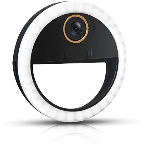 GLOUE Selfie Light Ring Led Circle Clip-on Selfie Fill Light with 36 Led Bubbles USB Rechargeable Portable for for iPhone, Smart Phones, Pads, Makeup Mirrors(Black, 1 Pack) GLOUE Selfie Light Ring Led Circle Clip-on Selfie Fill Light with 36 Led Bubbles USB Rechargeable Portable for for iPhone, Smart Phones, Pads, Makeup Mirrors(Black, 1 Pack)