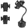 VAKs Car Cup Holder Phone Mount Adjustable Automobile Cup Holder Smart Phone Cradle Car Mount for iPhone 11 Pro/XR/XS Max/X/8/7 Plus/6s/Samsung S10+/Note 9/S8 Plus/S7 Edge(Black)