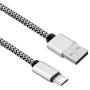 Micro USB Cable 6ft 3Pack by Ailun High Speed 2.0 USB A Male to Micro USB Sync Charging Nylon Braided Cable with 56k Ohm Pull-up Resistor for Smartphone Tablets Silver and Blackwhite