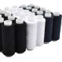 Sewing Thread Basic Sewing Industrial Machine and Hand Stitching 250 Yards Each Spool Polyester 30 Spool Black Navy White 3 Colors