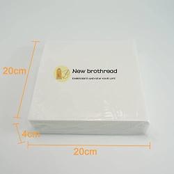 New Brothread Cut Away Machine Embroidery Stabilizer Backing 8&quotx8" - 100 Precut Sheets - Medium Weight - Fits 4x4 and 6x6 Hoops