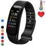 Fitness Tracker with Oxygen Monitor,Activity Tracker Watch with Body Temperature Blood Pressure Heart Rate Monitor,Smart Watch with Steps Watch, Pedometer Watch for Kids Women Men
