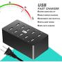 10 Ports Wall Charger,60W 10-Port [UL Certified] Family-Sized Desktop USB Rapid Charger,Multiple Charging Station,Compatible with Smartphones and Other USB Charging Devices