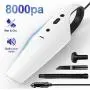 Car Vacuum, GALSOAR 8000Pa Strong Power Suction Auto Portable Lightweight Car Vac, Wet and Dry Automotive Handheld Vacuum Cleaner for Car, White Car Vacuum, GALSOAR 8000Pa Strong Power Suction Auto Portable Lightweight Car Vac, Wet and Dry Automotive Handheld Vacuum Cleaner for Car, White