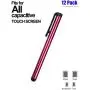 AEDILYS 12 Pack Universal Capacitive Stylus Pen Portable Multicolor Touchscreen Stylus Pens Compatible with Apple iPhone 5 /5S/ 5C /6/7/11 Plus iPad Galaxy Tablet Smartphone PDA