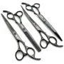 7.0in Titanium Professional Dog Grooming Scissors Set,Straight & Thinning & Curved Scissors 4pcs Set for Dog Grooming (Bright Black) 7.0in Titanium Professional Dog Grooming Scissors Set,Straight & Thinning & Curved Scissors 4pcs Set for Dog Grooming (Bright Black)
