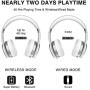 Picun P26 Bluetooth Headphones Over Ear 40H Playtime Hi-Fi Stereo Wireless Headphones Deep Bass Foldable Wired/Wireless/TF for Cell Phone/PC Bluetooth 5.0 Wireless Headset with Mic (Platinum Grey)
