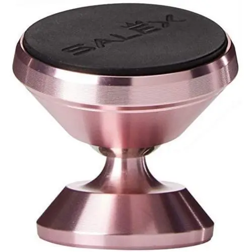 SALEX Cute Magnetic Mount for Car Dashboard and Windshield. 360 Degree Rotation Cell Phone Holder. Universal Swivel Kit for Women. Compatible with Devices up to 7 Inches [Rose Gold/Pink]