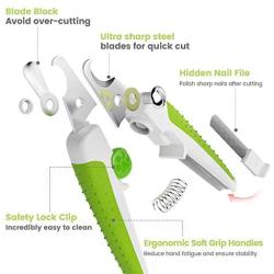 IOKHEIRA Dog Nail Clippers for Large Dogs, Professional Dog Nail Trimmers with Safety Guard to Avoid Over-Cutting, Free Nail File & Lock Switch, Professional Dog Nail Clipper for Medium Breed