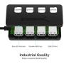 Sabrent 4-Port USB 2.0 Hub with Individual LED lit Power Switches (HB-UMLS)